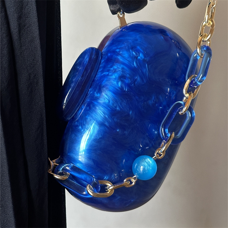 Sac à main de soirée rond à mo - Luxury Bags Blue avis et prix