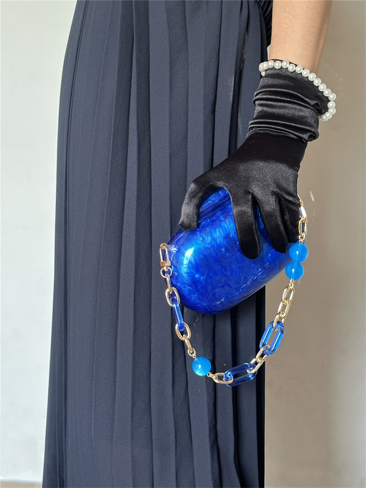 Sac à main de soirée rond à mo - Luxury Bags Blue avis et prix